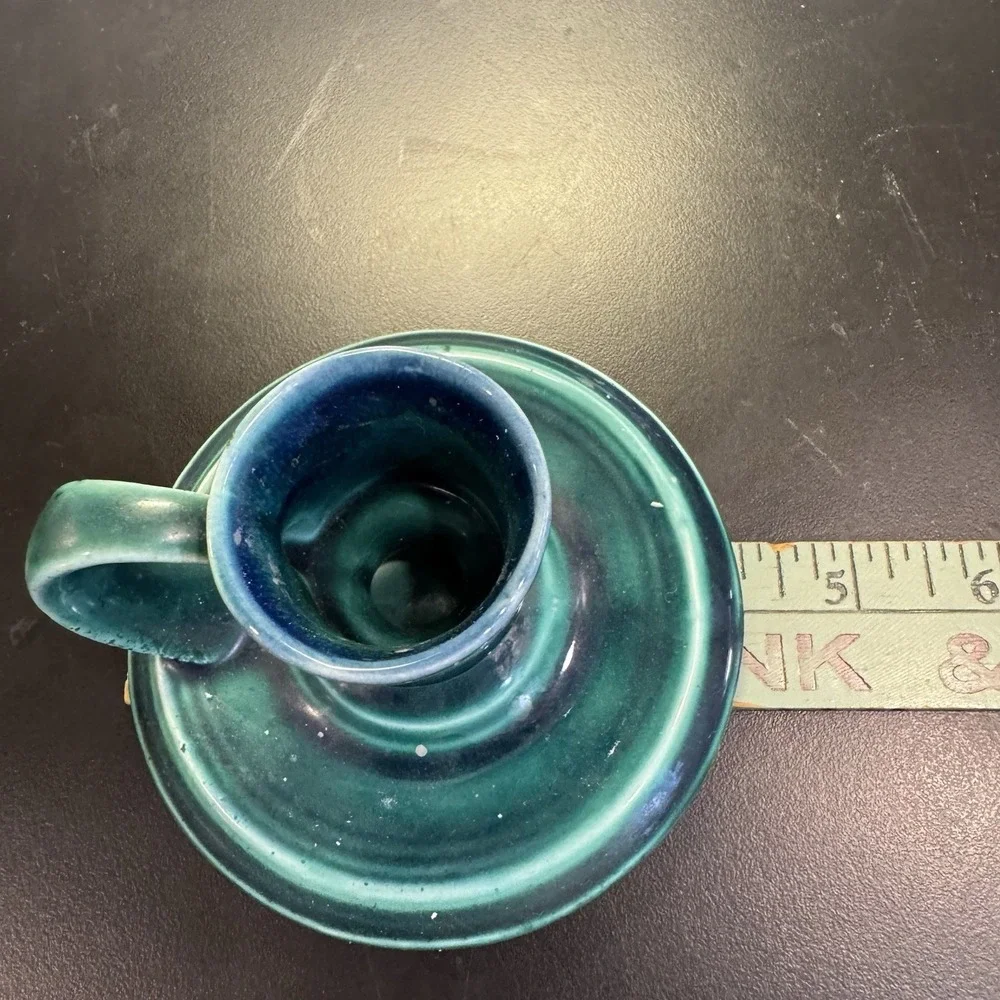Pottery Green Candlestick Holder Handmade by St Michael's House‎ Dublin Ireland